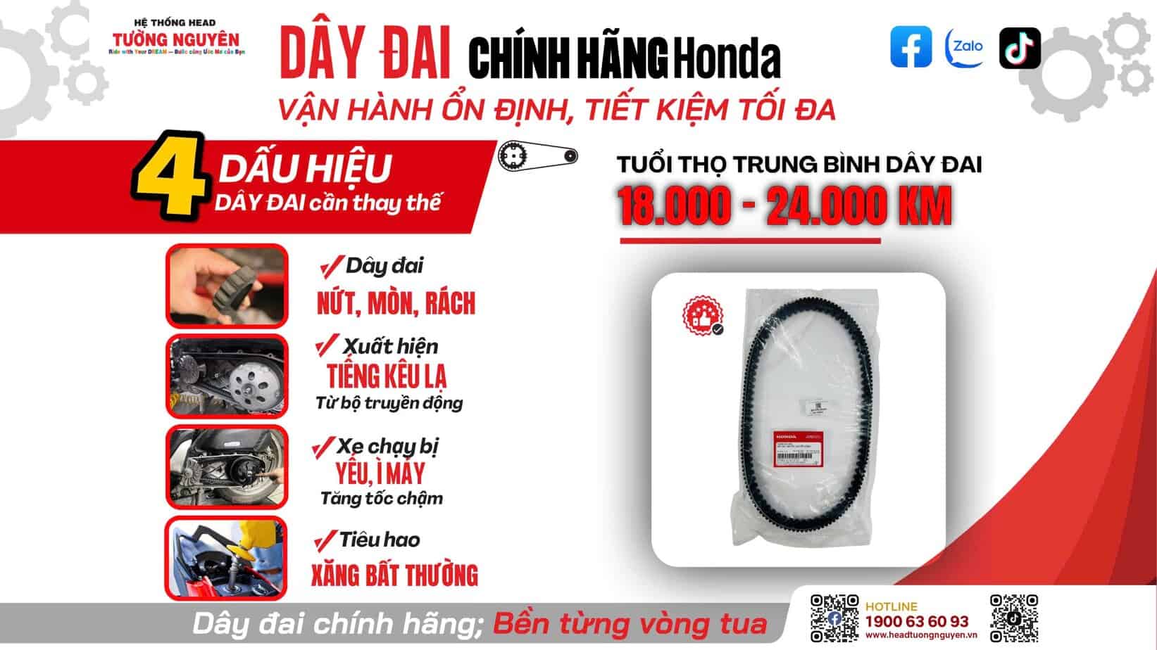 DÂY ĐAI CHÍNH HÃNG HONDAKHỞI ĐẦU CHO MỘT HÀNH TRÌNH ÊM ÁI