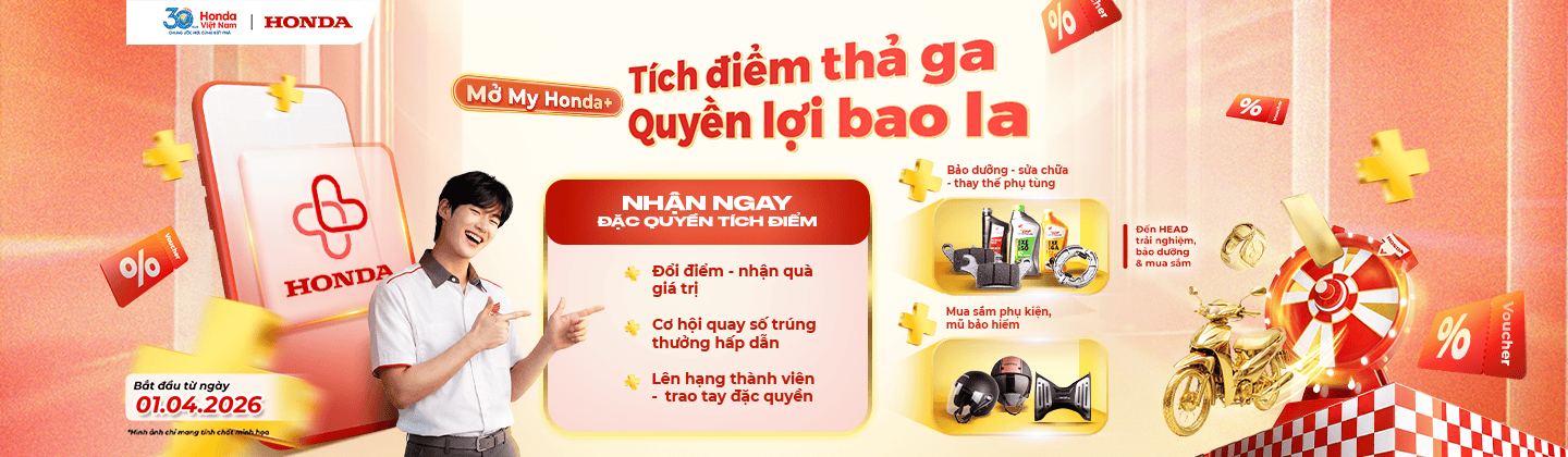 Mở My Honda+, TÍCH ĐIỂM THẢ GA – QUYỀN LỢI BAO LA