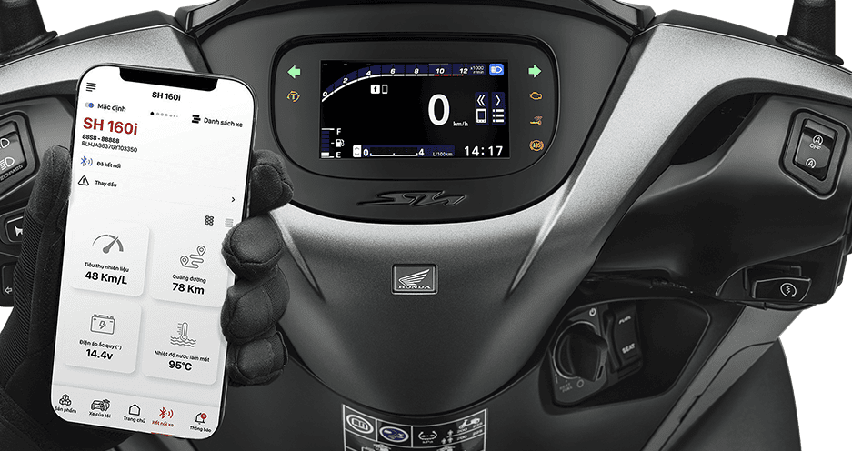 SH160i/125i — Kết nối điện thoại qua Bluetooth (*)